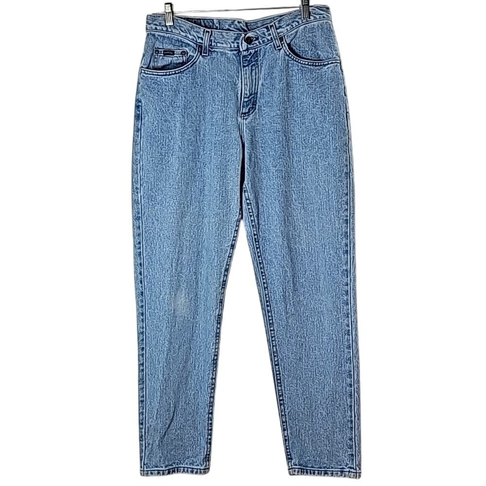 Vintage Womens Sz 14 Y2K High-Rise 100% Cotton Light Wash Blue Lee Riders Jeans